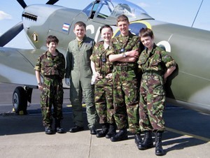 Cadets with Spitfire